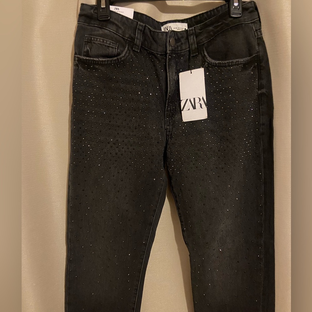 ZARA Black Studded Jeans